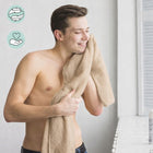 2x ręcznik kąpielowy 70x140 duży 100% bawełna 500g gruby hotelowy SPA BEŻ szybkoschnące tekstylia łazienkowe z
