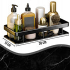 2X półka łazienkowa wisząca pod prysznic do łazienki mocna czarna loft metalowy organizer na kosmetyki, 30x13 cm