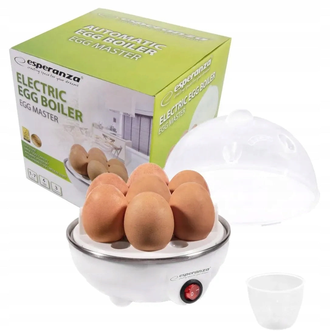 Jajowar Esperanza EGG master EKE001 Elektryczny 7 Jaj Gotowanie Jajek 360W 350 w biały tworzywo sztuczne