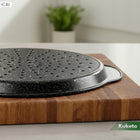 Blacha do pizzy tarty forma do pieczenia nieprzywierająca perforowana duża taca do wypieku z uchwytami, metalowa 29,5 cm
