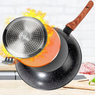 Wok GRANITOWY duża patelnia głęboka do smażenia duszenia 28 cm + pokrywka nieprzywierająca, indukcja, zmywarka