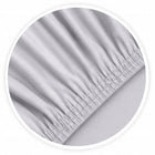 Prześcieradło z gumką 160x200 +30cm szare miękkie gładkie poliestrowe z certyfikatem oeko-tex Standard 100