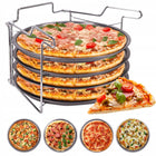 Zestaw 4 blach form do pizzy ze stojakiem forma do pizzy 30 cm kamille metalowe naczynia kuchenne, wypiek w piekarniku