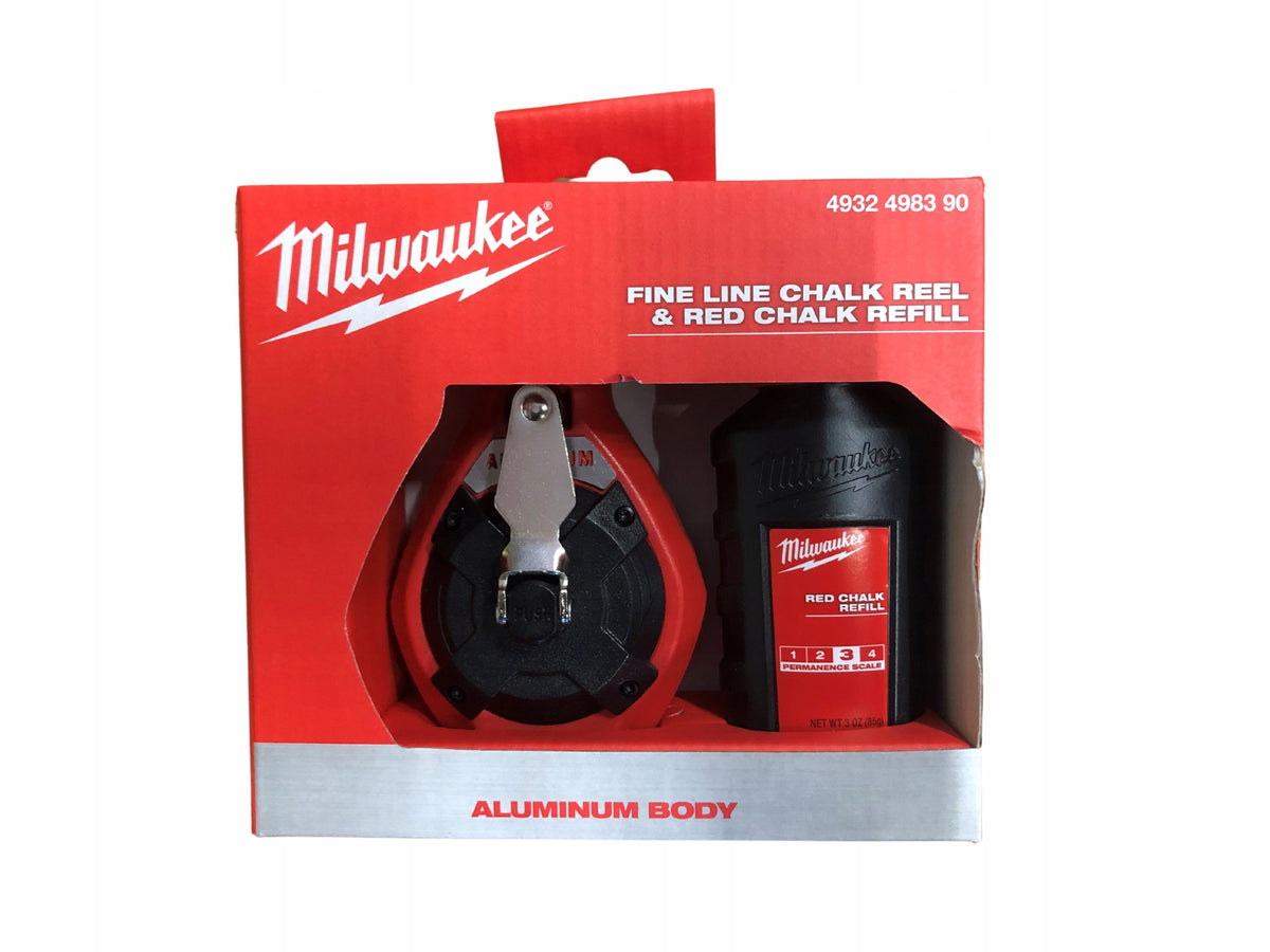 Sznurek traserski cienki 30m z kredą czerwoną Milwaukee 4932498390 do oznaczania prostych linii na ścianach i