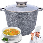 DUŻY GARNEK MARMUROWY Z POKRYWKA INDUKCJA GAZ NON-STICK AROMA KNOB 28cm 10L do piekarnika, na kuchnię ceramiczną i