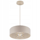 Lampa Sufitowa Oprawa Wisząca E27 Żyrandol Kaszmirowa Złota 30cm do salonu, sypialni i jadalni, beżowy klosz, 1 punkt