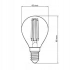 Żarówka LED E14 G45 4,5W = 40W Czerwona Filament Mocna Kulka Niemrugająca źródło światła dekoracyjne do nastrojowego