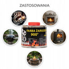 Lakier żaroodporny czarny MAT do kominka pieca grilla tłumików 0,5 L 800°C farba akrylowa antykorozyjna grafitowa