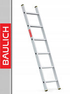 Drabina aluminiowa przystawna 1x6 mocna baulich hak udźwig 150 kg, wysokość robocza 2,69 m, do prac na wysokości