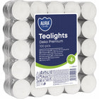 Tealighty Bezzapachowe podgrzewacze świeczki tealight bispol 4H 100 sztuk wkłady do świeczników, bawełniany knot