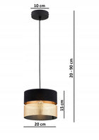 Lampa Wisząca Sufitowa Abażur Żyrandol Czarno Złoty Led oprawa metalowa 1-punktowa E27 do salonu jadalni kuchni, maks