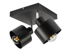 Lampa sufitowa plafon żyrandol loft edison LED oprawa metalowa czarna 2-punktowa E27 60 w do salonu i jadalni