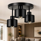 Lampa sufitowa żyrandol Plafon Metalowa LOFT LED 3xE27 czarna 382-E3 SPOT czarny