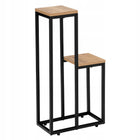 Kwietnik stojący czarny metalowy stojak na kwiaty loftowy industrialny 67cm do 2 donic, dekoracja salonu, balkonu lub