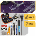 Zestaw Lutowniczy LUTOWNICA PRECYZYJNA 60W +Walizka + Odsysacz +DUŻY STOJAK do elektroniki i napraw, grzałkowa oporowa