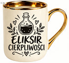 Elegancki kubek prezent na dzień nauczyciela eliksir cierpliwośći porcelanowy 330 ml do kawy i herbaty