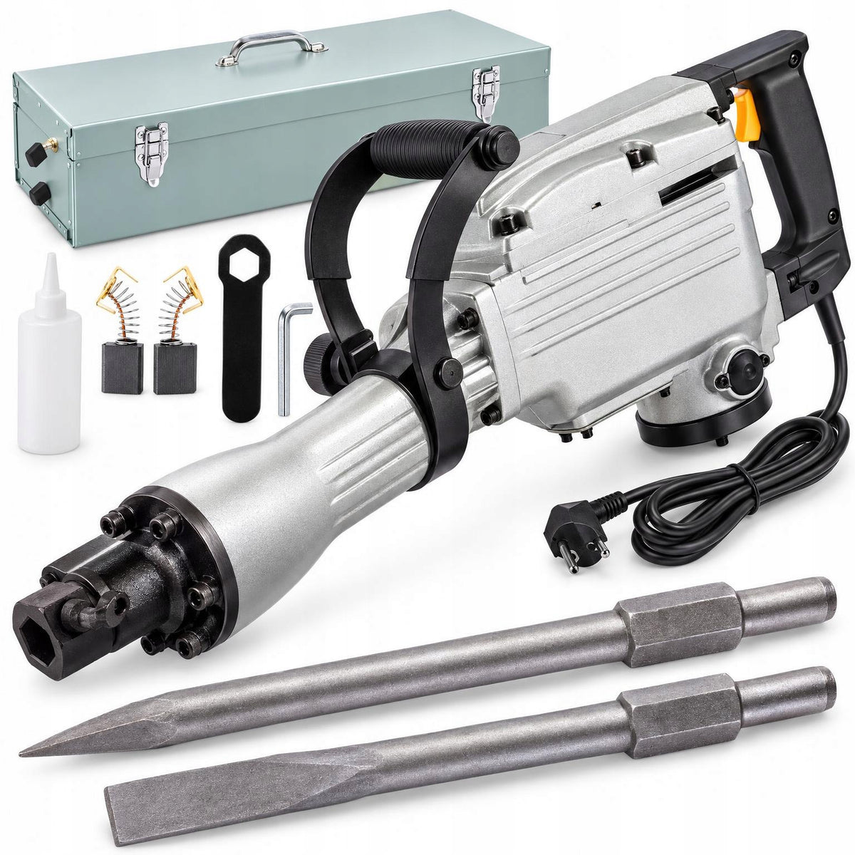Młot wyburzeniowy 3200W 60J 1800ud/min HEX 30 walizka Boxer do kucia betonu, demolacyjny do prac rozbiórkowych, 15 kg