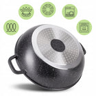 Garnek 4,0 L marmurowy Patelnia Wok brytfanna pokrywa indukcja GAZ kamille aluminiowy 28 cm do piekarnika zmywarki