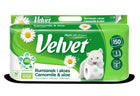 Velvet papier toaletowy Rumianek i Aloes 4x8 rolek zestaw celulozowy 3-warstwowy 150 listków biały do łazienki