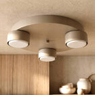 Plafon lampa pod sufit na okrągłej podstawie 3x GX53 beżowa kaszmir ecru oprawa metalowa 3-punktowa do salonu korytarza
