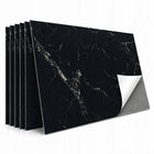 Panel Ścienny Samoprzylepny czarny Marmur Wysoka jakość druku 60x30cm 8 szt okładzina PCV dekoracyjna połysk gładka 3 mm