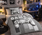 Pościel 160x200 gra gracz pad game piłka nożna bawełna świecąca w ciemności zestaw 2 części, zapięcie na suwak