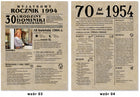 Gazeta urodzinowa w czarnej ramie, personalizowany rocznik o jubilacie, A3 plakat okolicznościowy, pamiątka dla