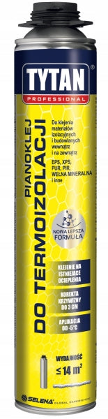 Tytan Pianoklej do Termoizolacji 820ml klej styropianowy, pianka montażowa, mocowanie płyt izolacyjnych