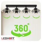 Lampa sufitowa LED szyna SPOT oprawa halogenowa 4x GU10 TUBA CZARNA złota reflektor kierunkowy do salonu i kuchni