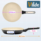 Patelnia granitowa do smażenia duszenia vilde creamtica gaz indukcja 28 cm kuchenka ceramiczna i elektryczna, zmywarka