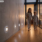 Oprawa schodowa oświetlenie schodowe lampka na schody LED 230V Q1 MOSIĄDZ kwadratowa 2 W wymienne źródło światła w