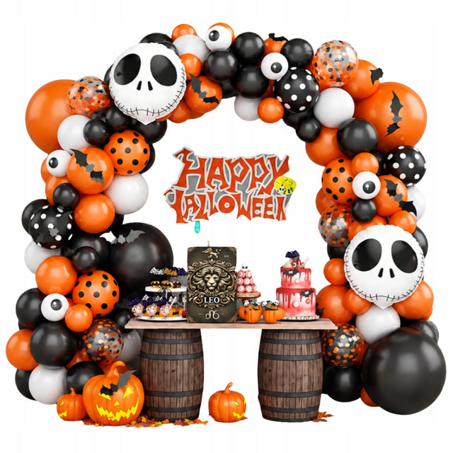 Zestaw balonów girlanda balonowa halloween przyjęcia zestaw dekoracja 116el nietoperze, wielokolorowe ozdoby imprezowe