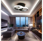 Lampa Sufitowa LED Żyrandol Plafon Natynkowy Nowoczesna Okrągła Czarna 18W do salonu i korytarza, 2 punkty świetlne
