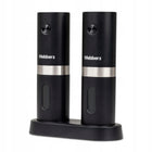 Młynek do pieprzu i soli elektryczny akumulatorowy USB 2 SZT webber premium do przypraw, pojemność 70 g, czarny