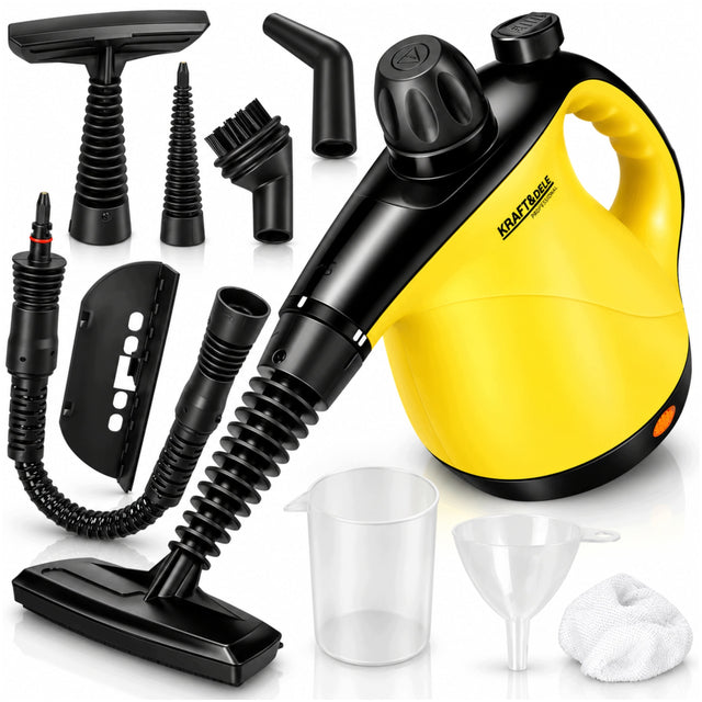 Myjka parowa czyścik do okien FUG parownica ręczna 3,5 Bar 1200W Zestaw kuchnia, łazienka, płytki, armatura, zbiornik na wodę 450 ml