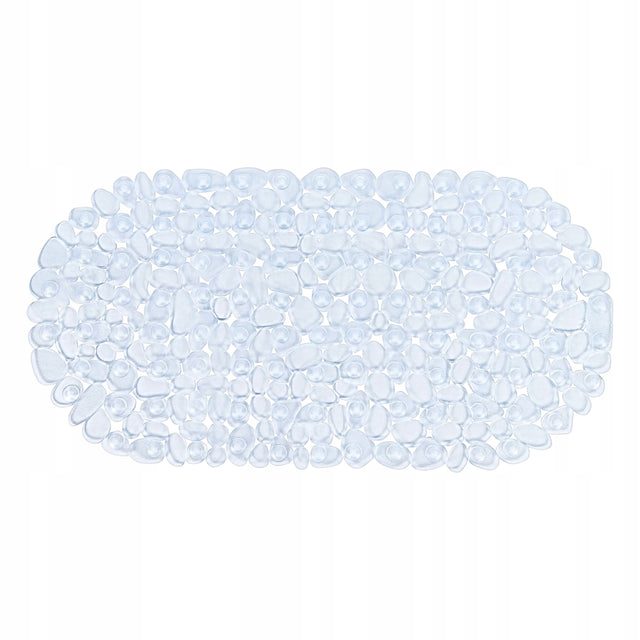 Mata łazienkowa antypoślizgowa transparentna pod prysznic do wanny odporna owalna 66x34 cm z mocnymi przyssawkami, łatwa w czyszczeniu, bezzapachowa