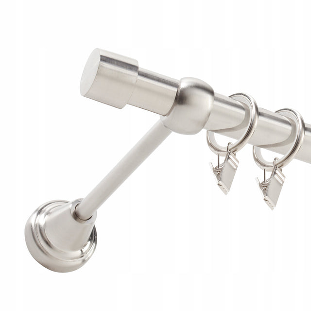 Nowoczesny karnisz simple ciche kółka 19mm / 160cm do firan i zasłon, metalowy drążek okienny pojedynczy