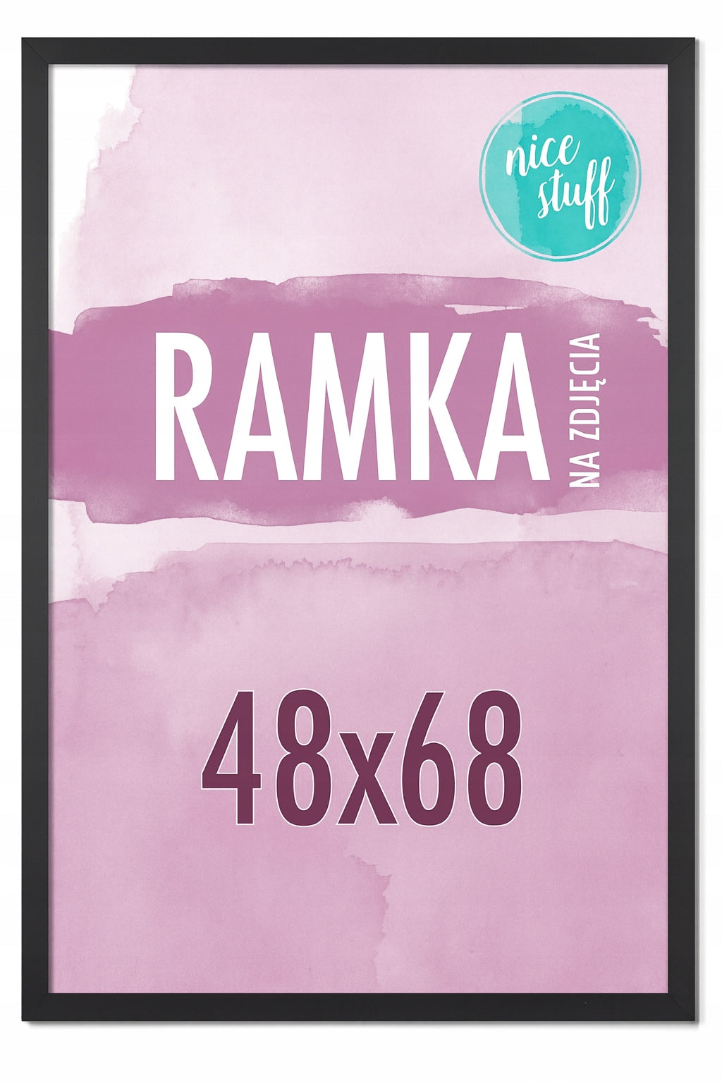 Ramka 48x68 ramka na zdjęcia 40x60 Ramki na zdjęcie 68x48 czarna MDF czarne oprawa fotografii, drewniana, pojedyncza