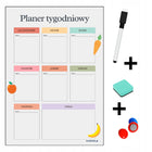 Planer magnetyczny A3 + planer A4 + markery + gąbki + magnesy organizacja zadań, harmonogram domowy, tablica na lodówkę