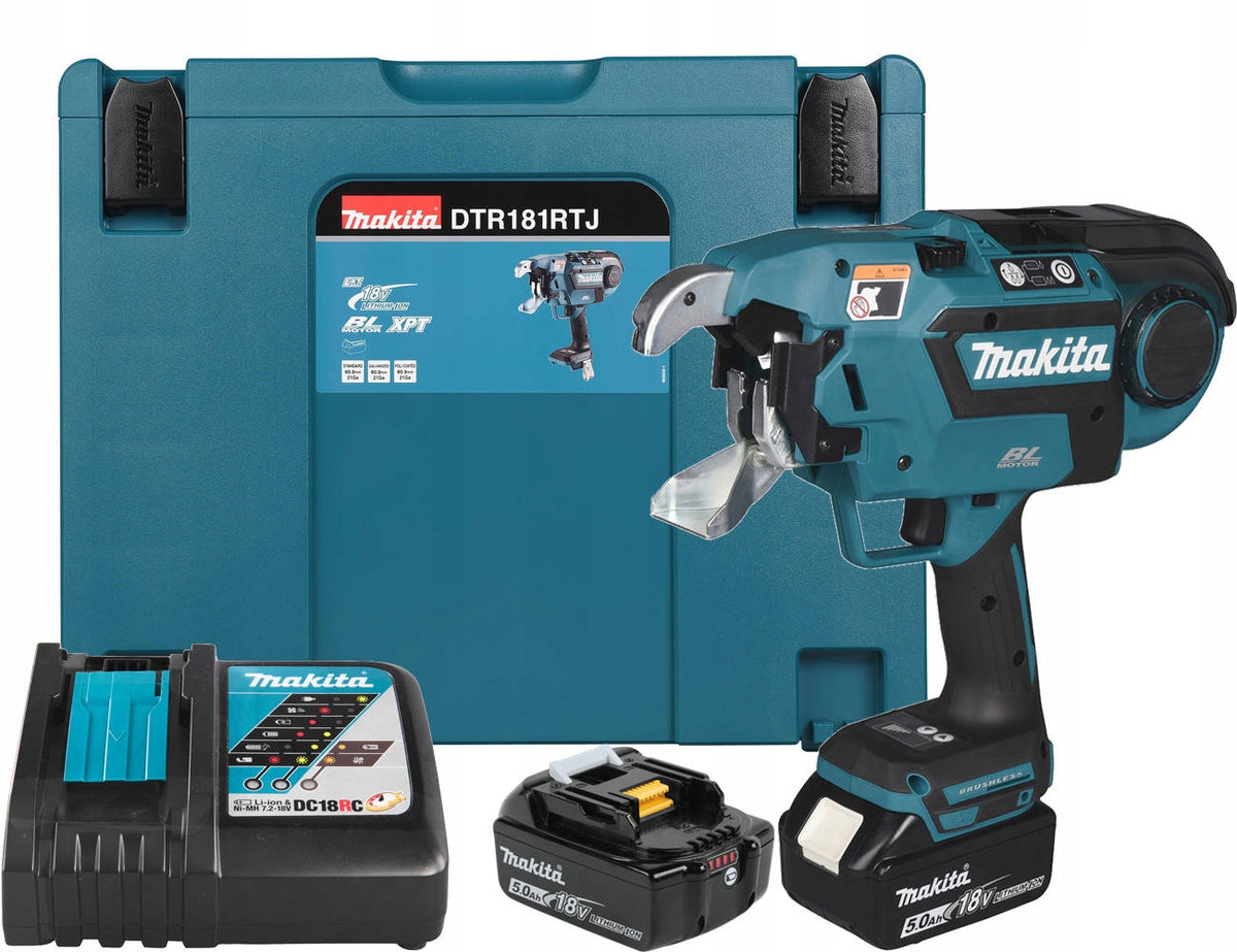 Wiązarka do zbrojeń Makita DTR181RTJ 18V LXT BL 2x5Ah walizka automat do wiązania prętów, silnik bezszczotkowy