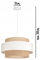 Lampa wisząca sufitowa żyrandol abażur nowoczesna boho juta BEŻ loft LED tekstylna oprawa E27 1 punkt 60 w wysokość 100