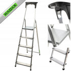 Drabina aluminiowa domowa 5 stopniowa składana półka 125kg produkt polski drabinka dwustronna, wysokość robocza 2,97 m