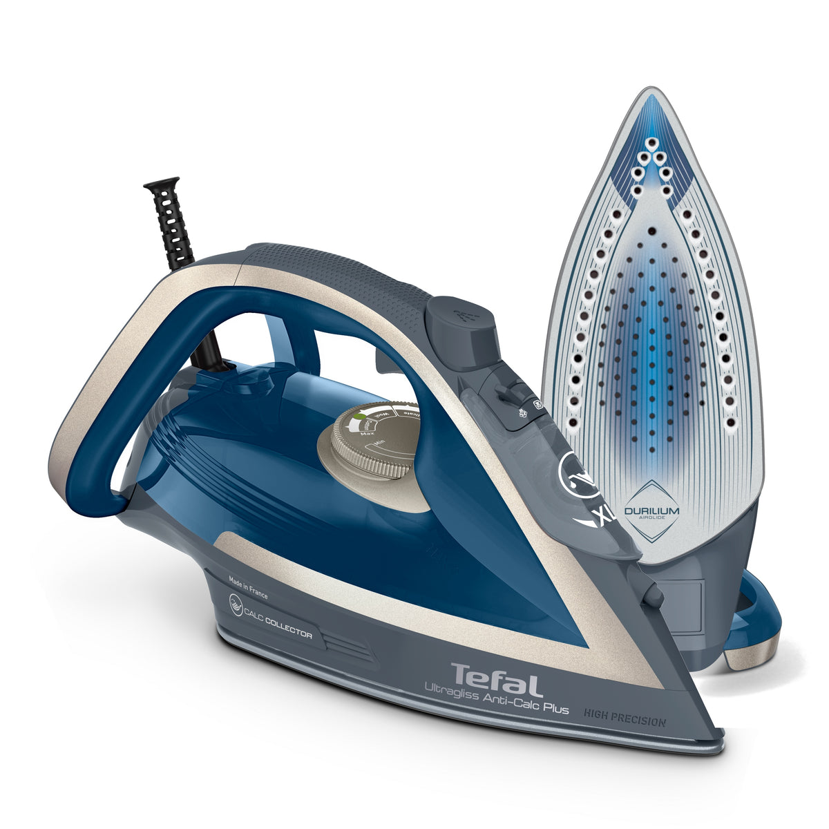 Żelazko parowe tefal Ultragliss Plus FV6842 2800W mocny wyrzut pary strażak do prasowania ubrań, ceramiczna stopa