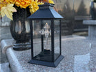 Duży znicz lampion z krzyżem dla mamy babci świecący krzyż na grób 29cm led