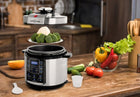 MULTICOOKER SZYBKOWAR ELEKTRYCZNY GARNEK PAROWAR 14 programów 5L ciśnienie urządzenie wielofunkcyjne srebrne do
