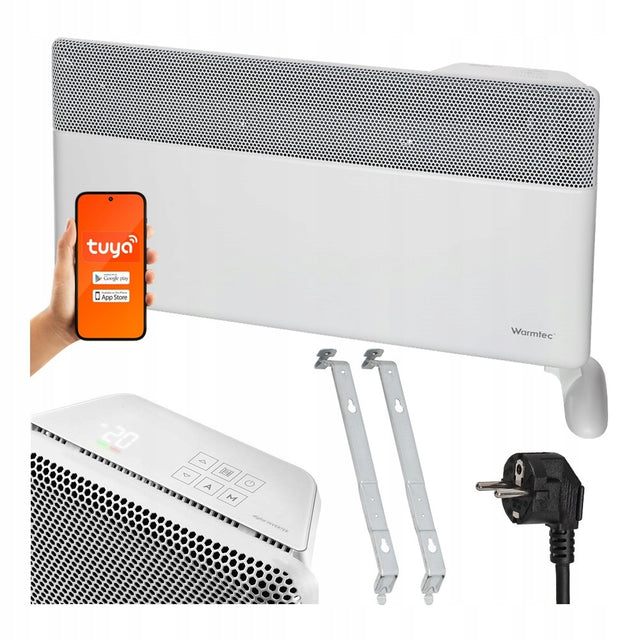 Grzejnik elektryczny energooszczędny 2000W inwerter wyświetlacz WiFi EGI 800 mm 420 mm grzewcza biały