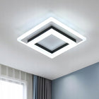 Lampa Sufitowa LED Plafon Czarna Kwadratowa Nowoczesna do Salonu 24W 6500K oprawa z wbudowanym źródłem światła zimna