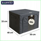 Pojemniki Organizery z metalowym stelażem duże pudełko 66l zestaw 2 szt 50 cm 40 cm 30 cm 66 l szary uniwersalne