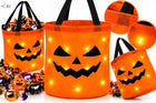 2X torba na cukierki halloween dynia świecąca LED słodycze słodkości pojemnik na łakocie dla dzieci, koszyk na