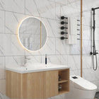 10x samoprzylepny panel biały marmur PCV laminat połysk Koanni okładzina ścienna dekoracyjna imitacja kamienia 60x30 cm